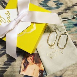 Kendra Scott Clear Danielle Earrings -Gold